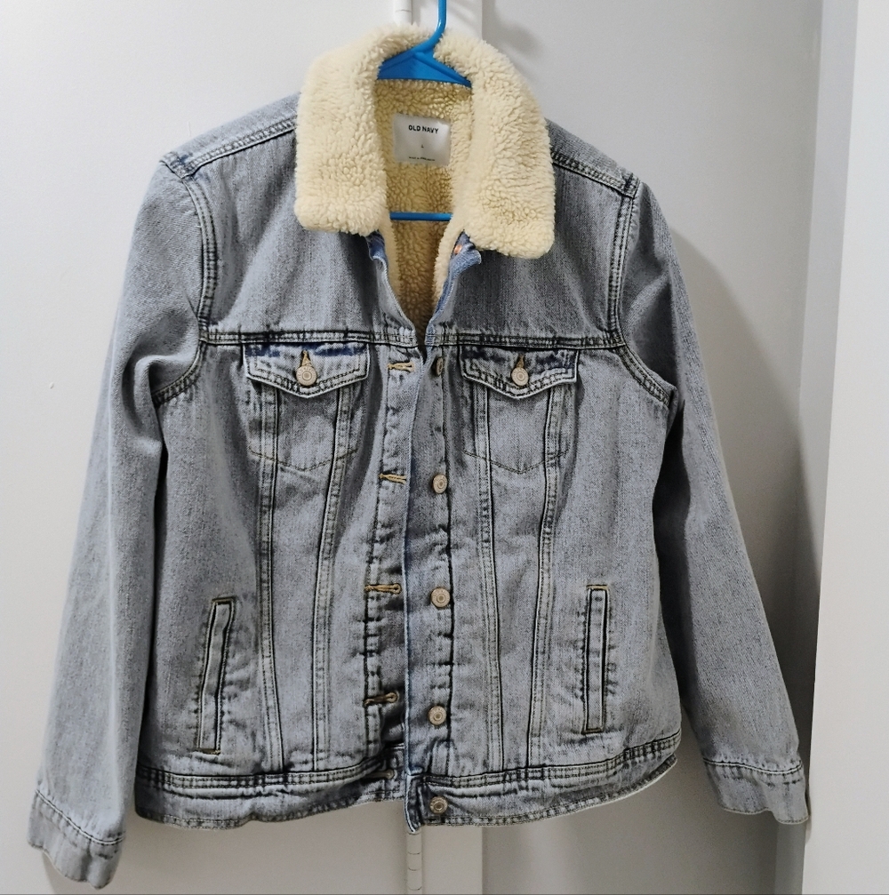 Old Navy Fur Lined Jean Jacket